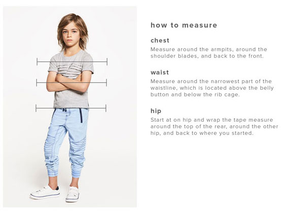 Bardot Junior Teen Boy Size Guide